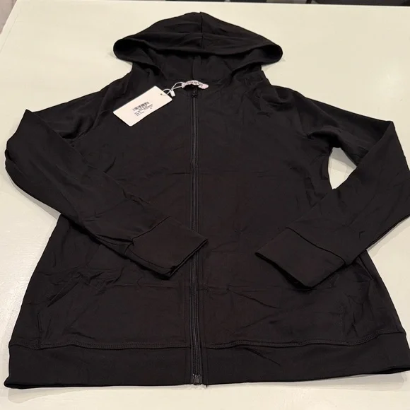 NWY Hibelle Classic Black Women's Zip-Up Hoodie - Picture 4 of 7